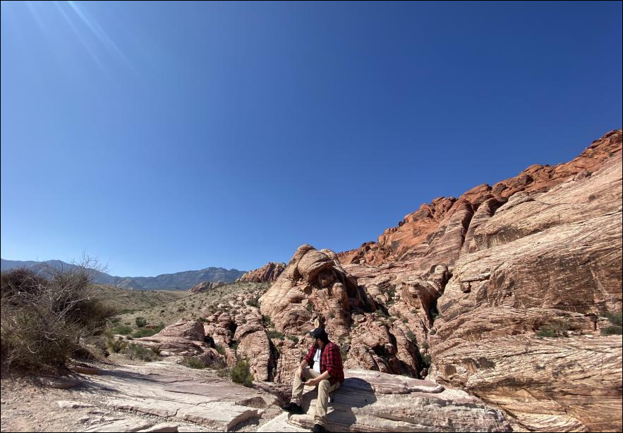Me on the rocks in a canyon.